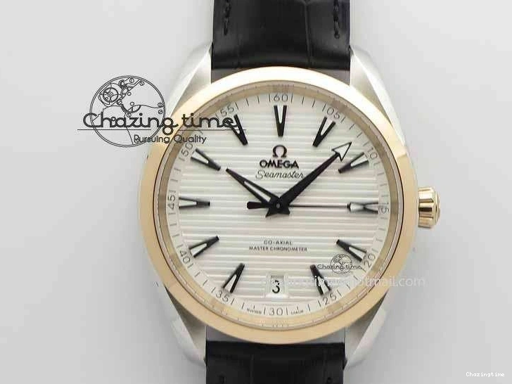 0509 2017 Aqua Terra SS RG XF Best Edition White Textured Dial On Black Leather Strap A Functional 8157